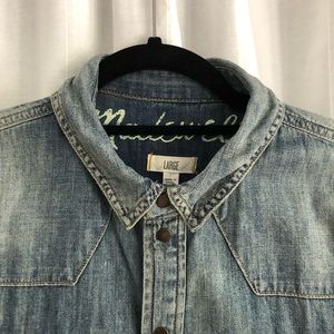COPY - Madewell Denim Western Shirt NWT Large